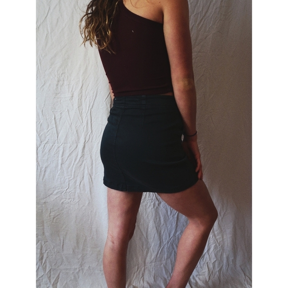 Black Denim Mini Skirt - Picture 3 of 7